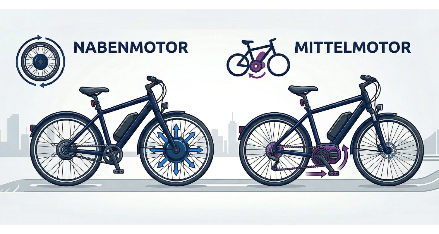 Mittelmotor vs. Nabenmotor