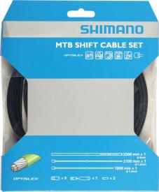 Shimano Schaltzug-Set MTB OPTISLICK Schwarz | 1 Set (Umwerfer + Schaltwerk)