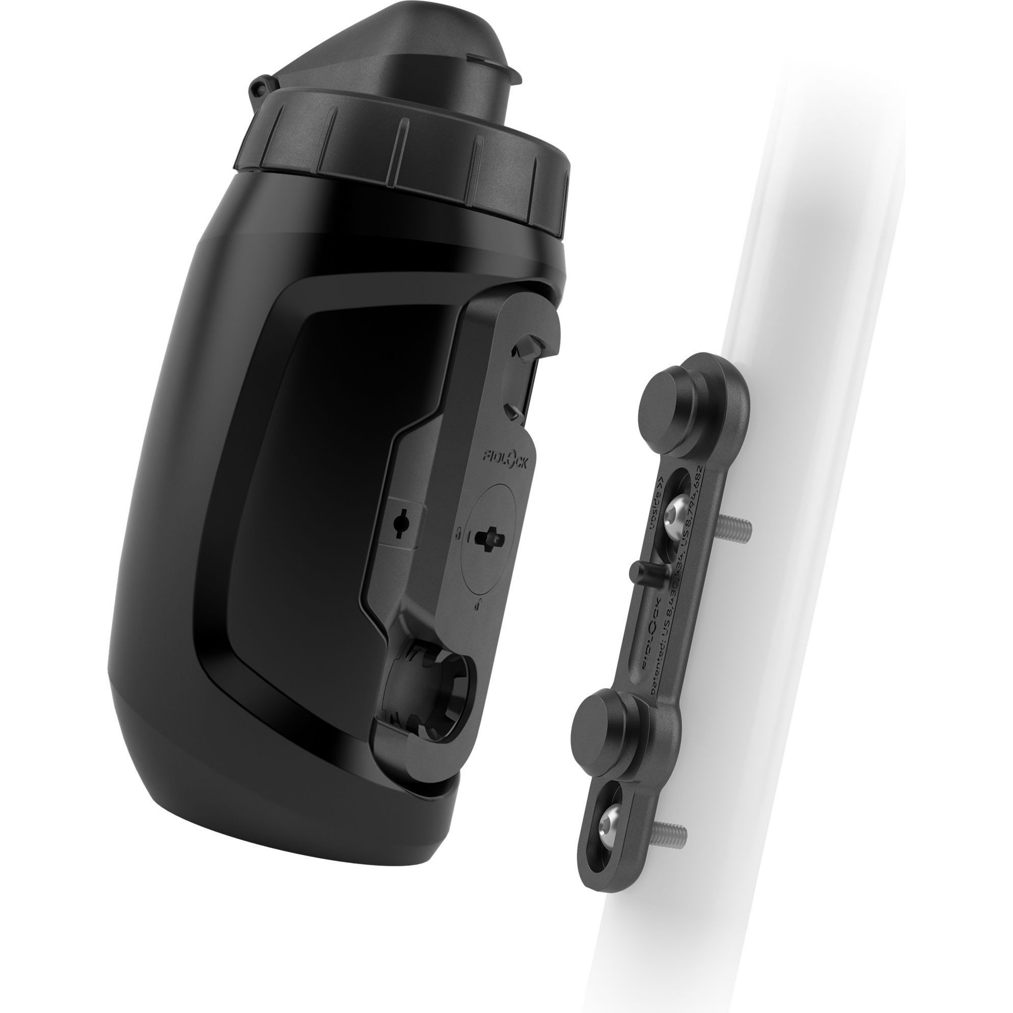 Twist bottle 450 + bike base Transparent Black