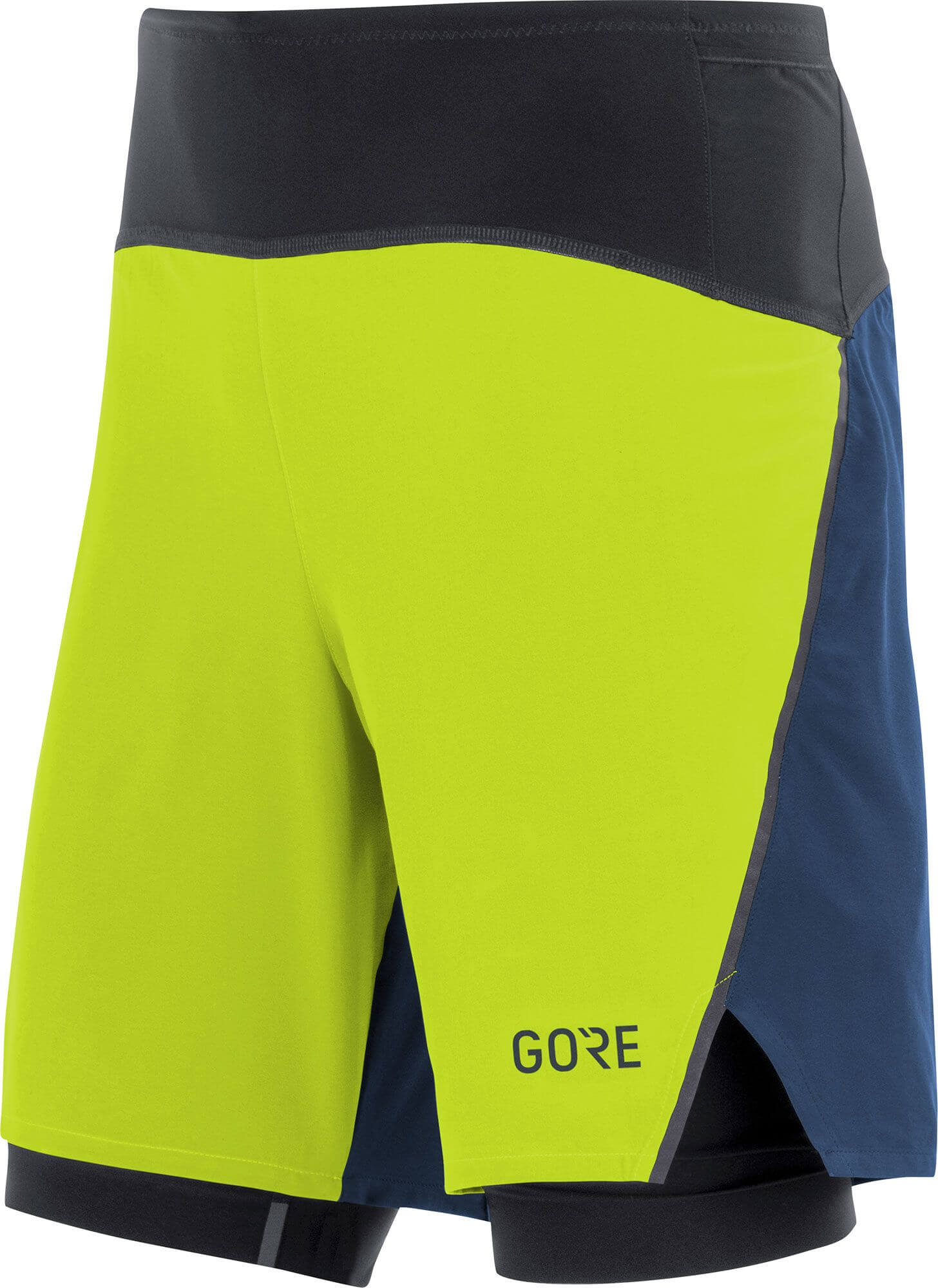 R7 2in1 Shorts citrus green/deep water blue | M