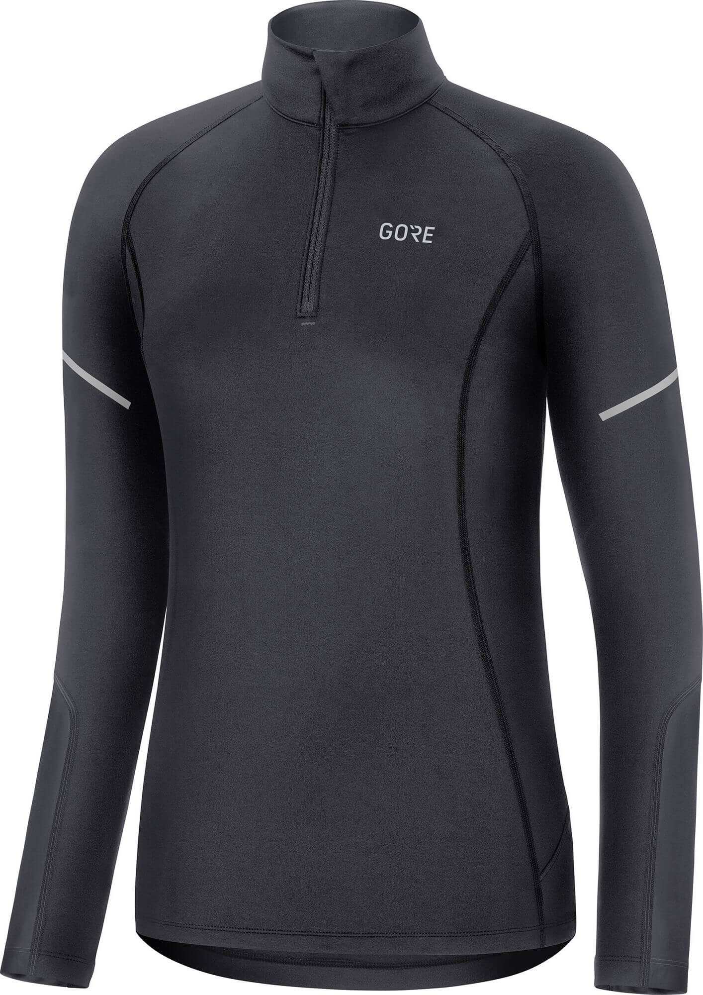 M Mid Damen Zip Shirt langarm black | 40