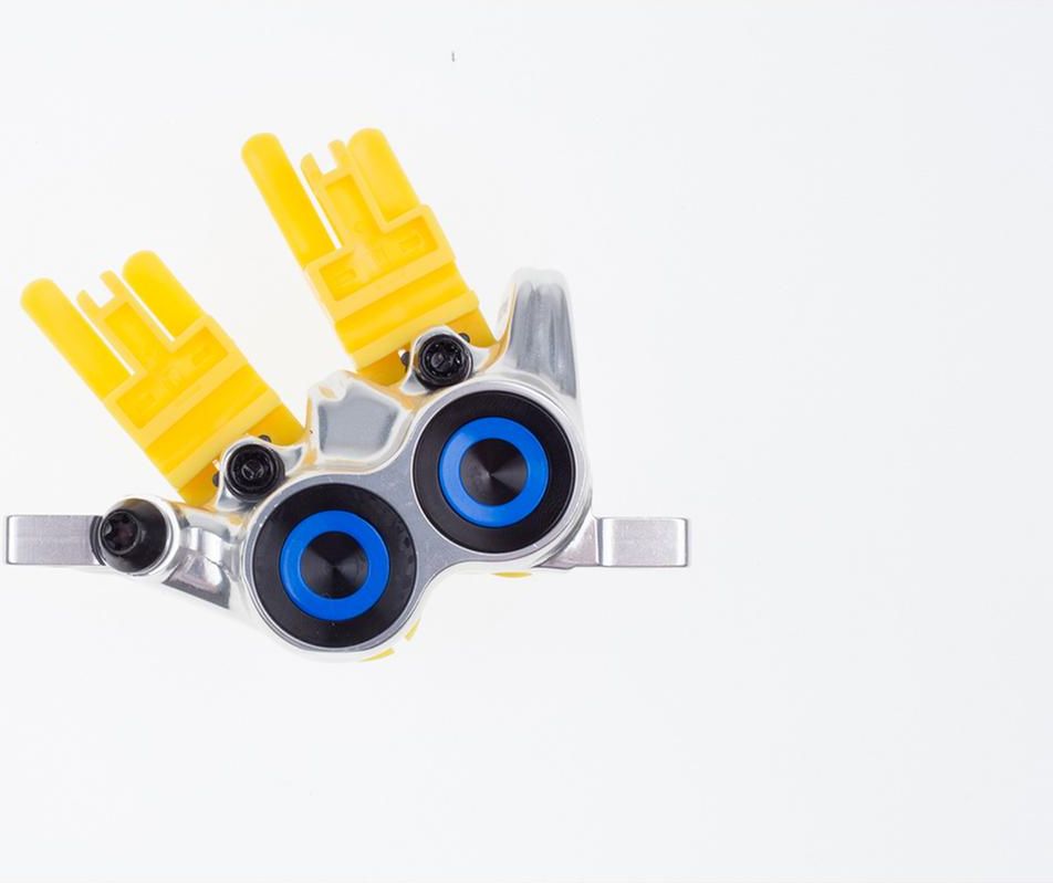 Bremszange MT TRAIL SL Vorderrad 4-Kolben Blau, Chrom | Blende blau | Postmount