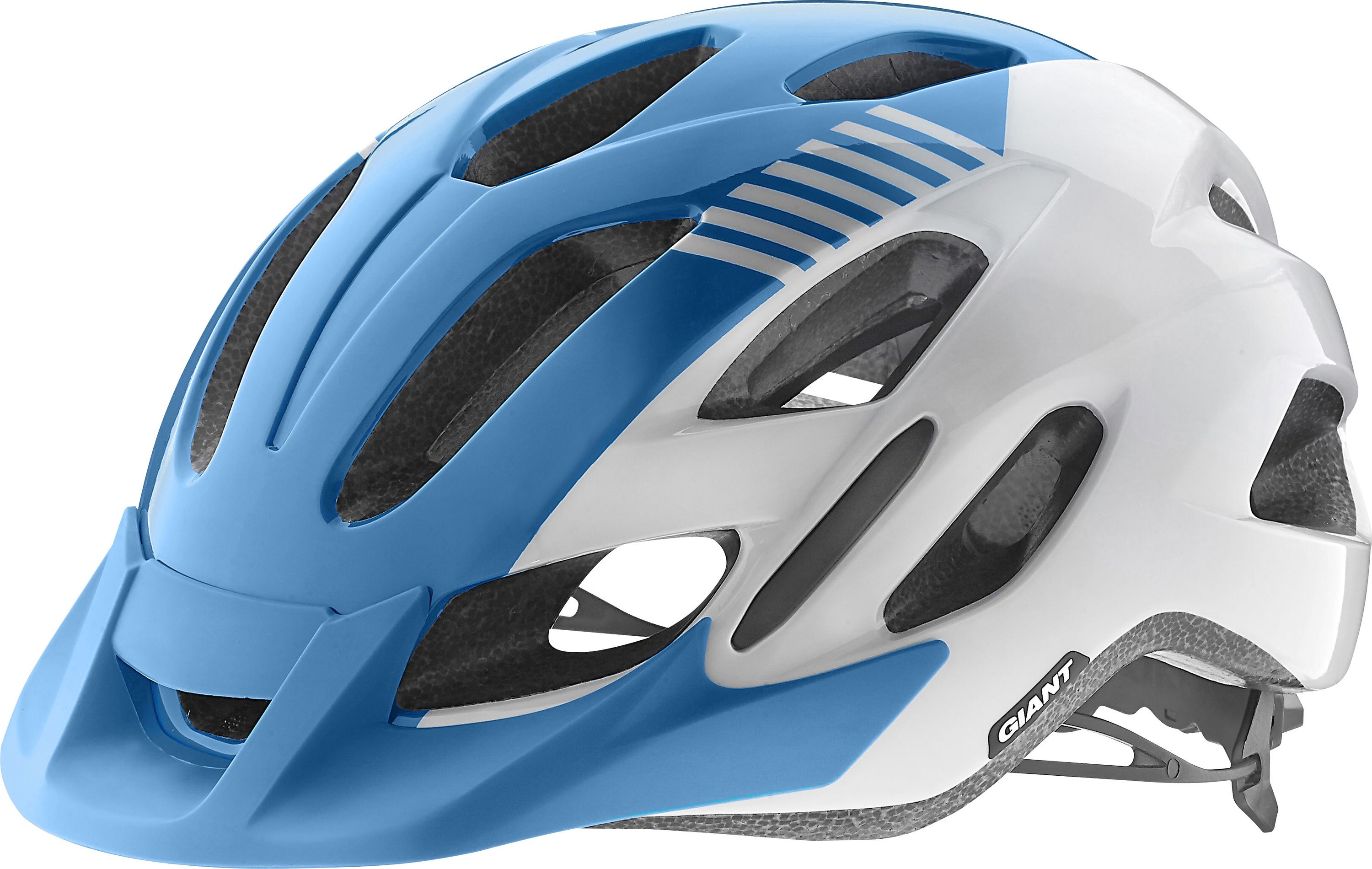 Prompt MTB Helm weiß glänzend/blau | S/M