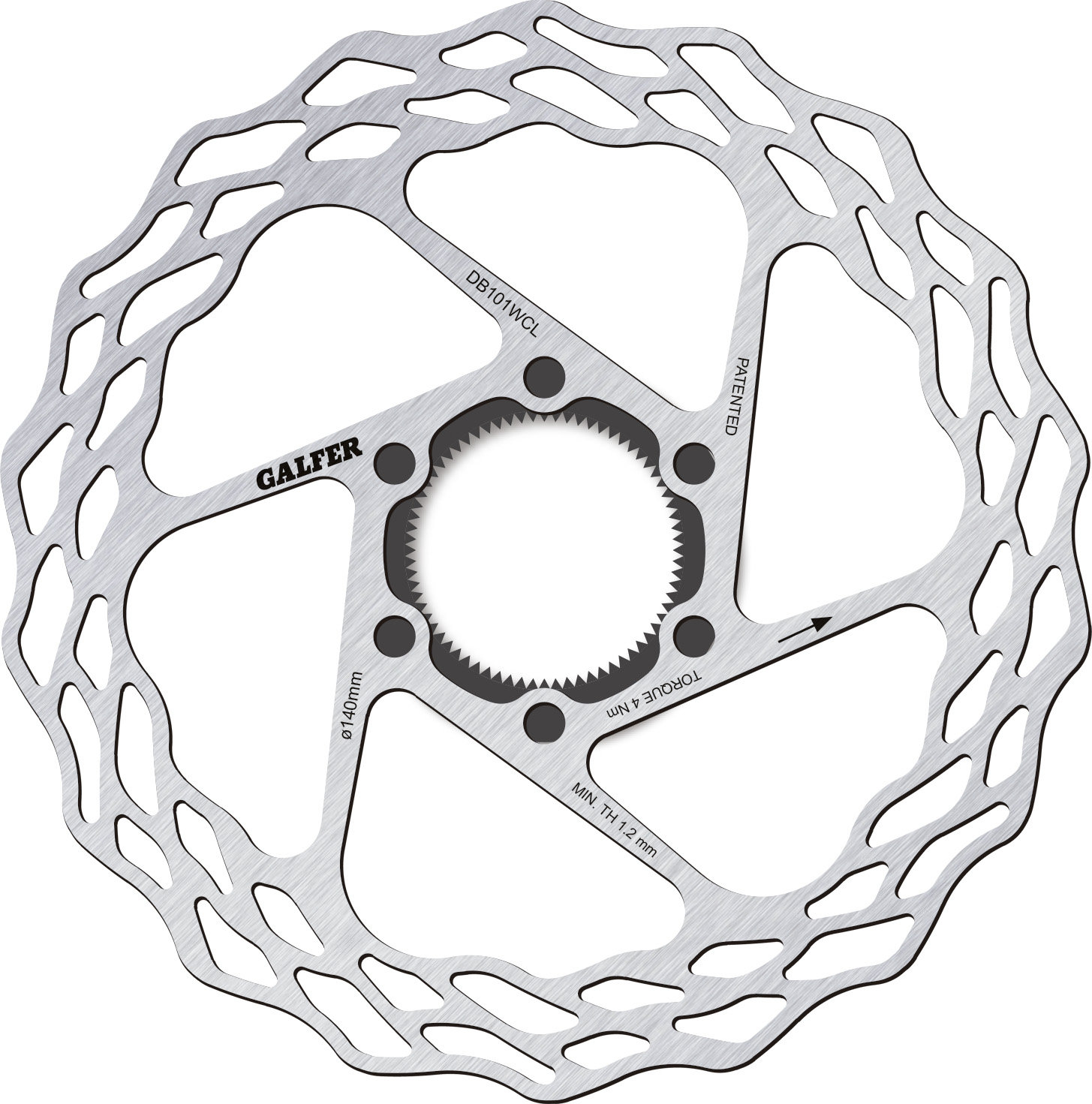 Bremsscheibe Wave Fixed Road Center-Lock 