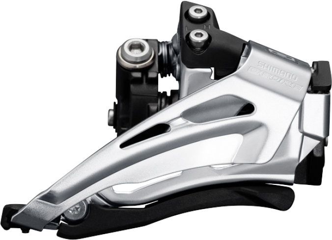 Umwerfer Deore MTB FD-M6025 Top Swing Schwarz | Schelle tief - 34,9 mm, mit Adapter 31,8/28,6 mm