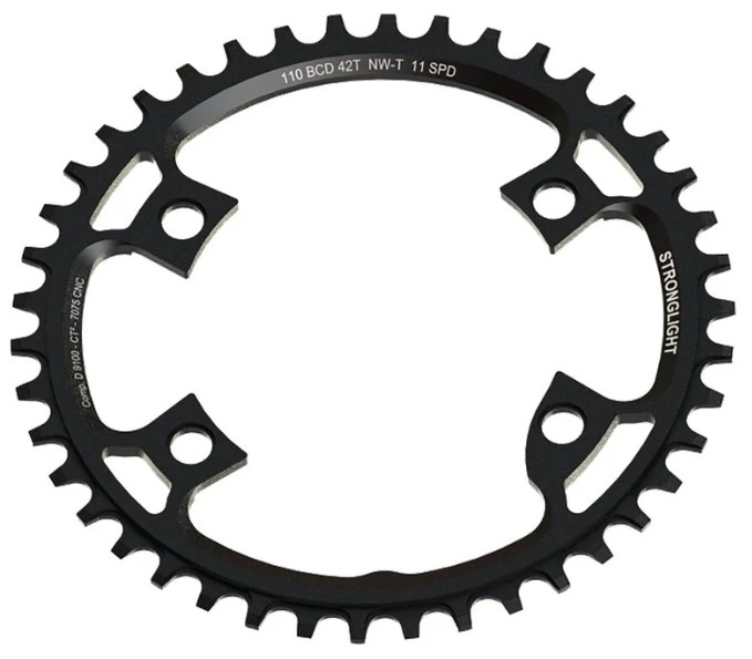 Kettenblatt Gravel für Shimano schwarz | 42 | 110 | Shimano FC-R5800/6800/9000/8000/9100