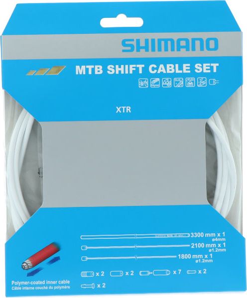 Schaltzug-Set MTB XTR polymerbeschichtet Weiß | 1 Set (Umwerfer + Schaltwerk)