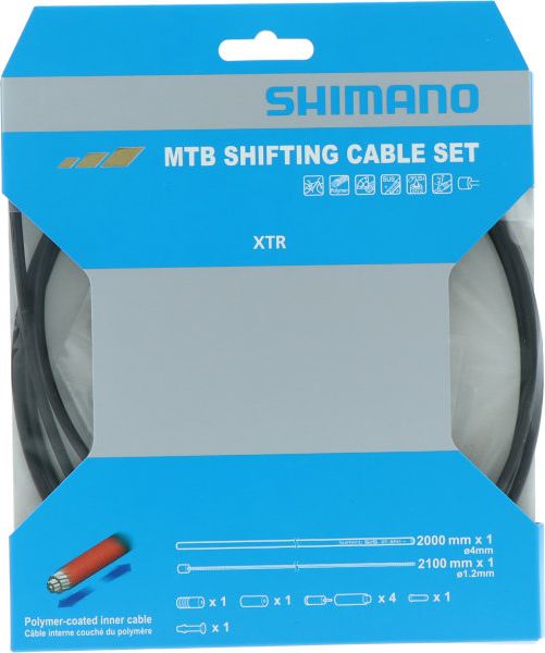 Schaltzug-Set MTB XTR polymerbeschichtet Schwarz | 1 Set (nur Schaltwerk)