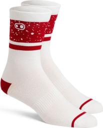 Crankbrothers Icon MTB Socken, Splatter Limited Edition white/red | 37-42