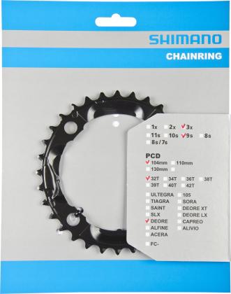 Shimano Kettenblätter Deore FC-M590 Schwarz | 104mm | 32
